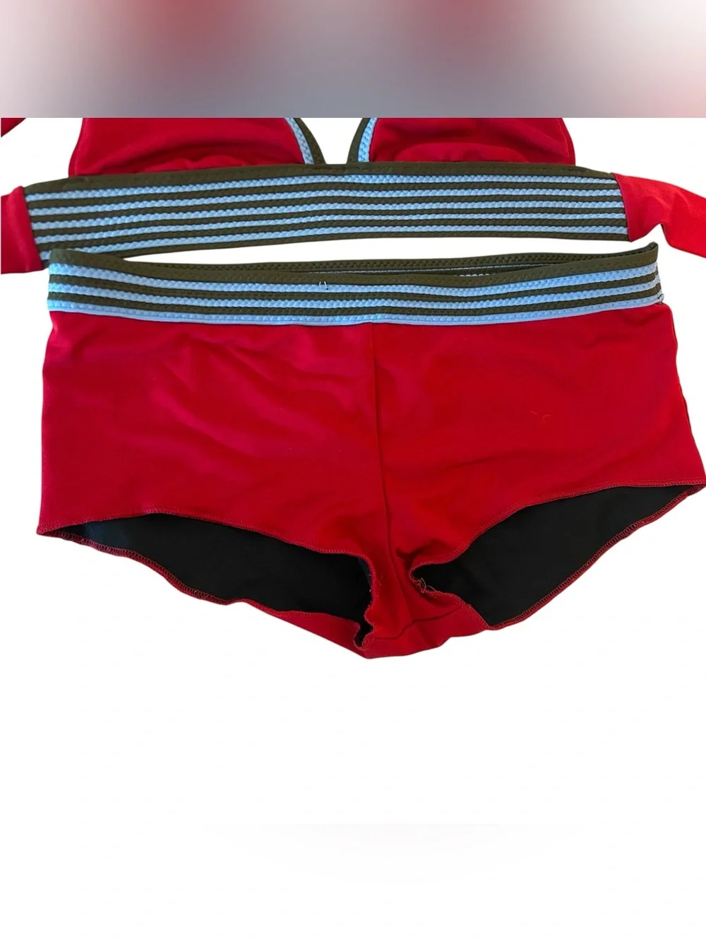 Y2K lucky brand M bikini swimsuit set vintage made in USA indie butt logo